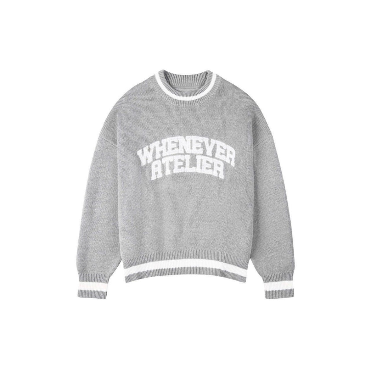 "Whenever" Basic Logo Knit Sweater