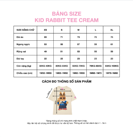 KID RABBIT TEE - CREAM