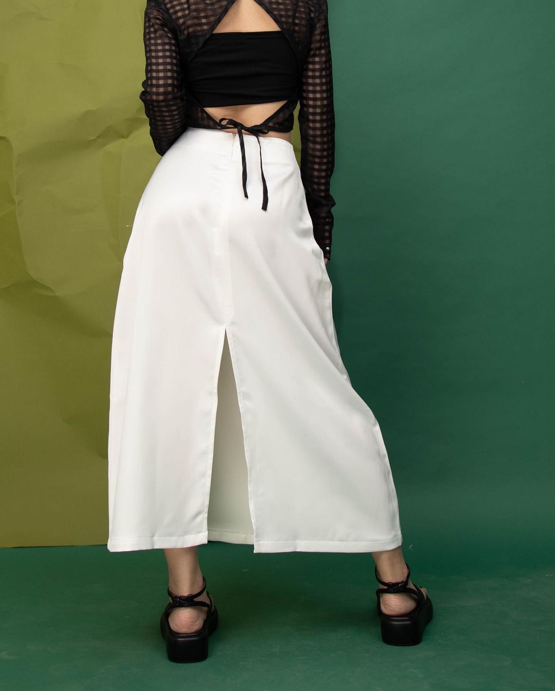 Satin Midi Skirt - GΓ²n.