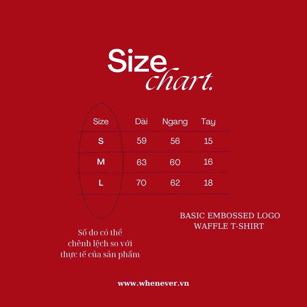 “WHENEVER” BASIC EMBOSSED LOGO WAFFLE T-SHIRT