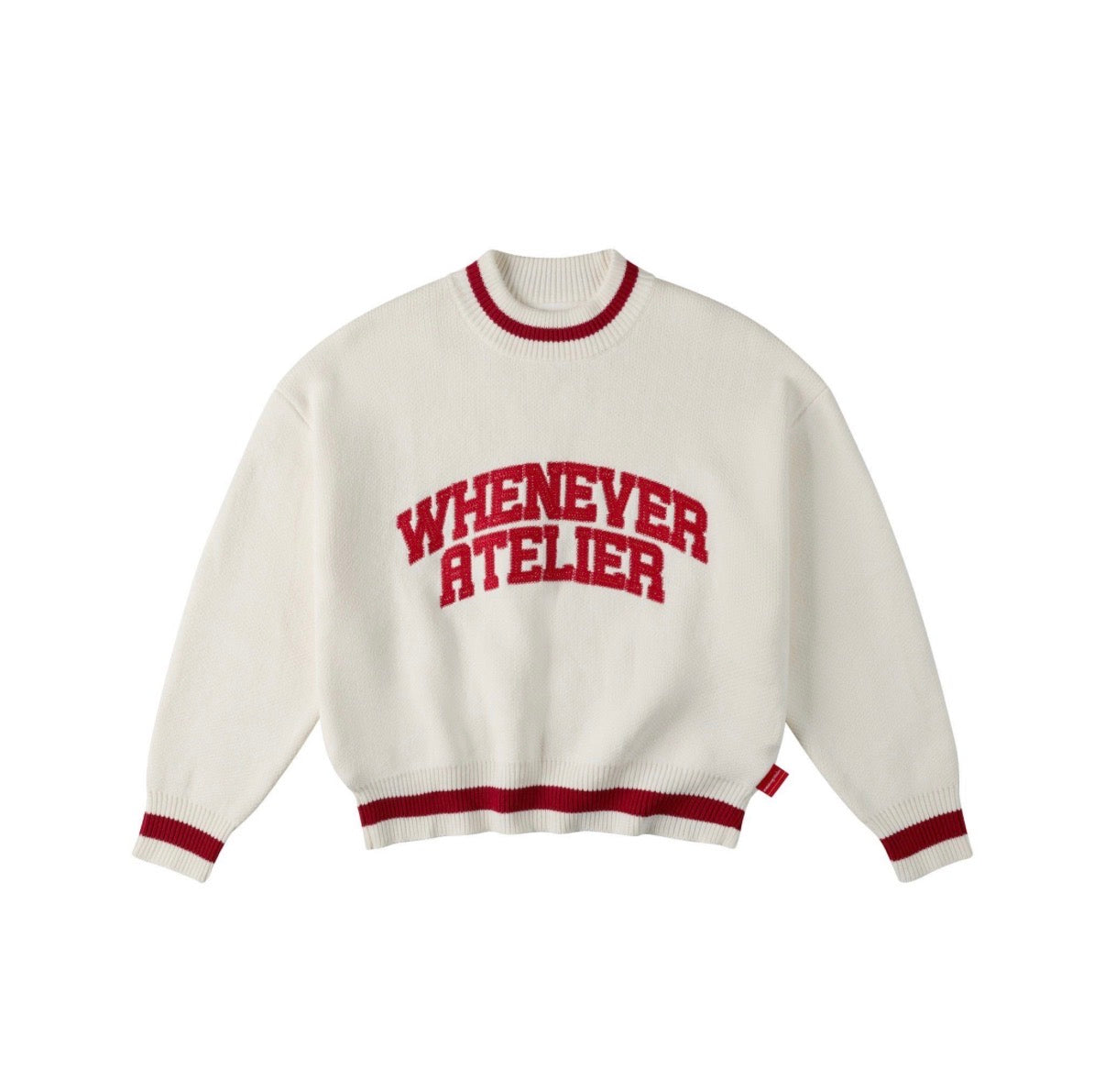 “WHENEVER” BASIC LOGO KNIT HOODIE