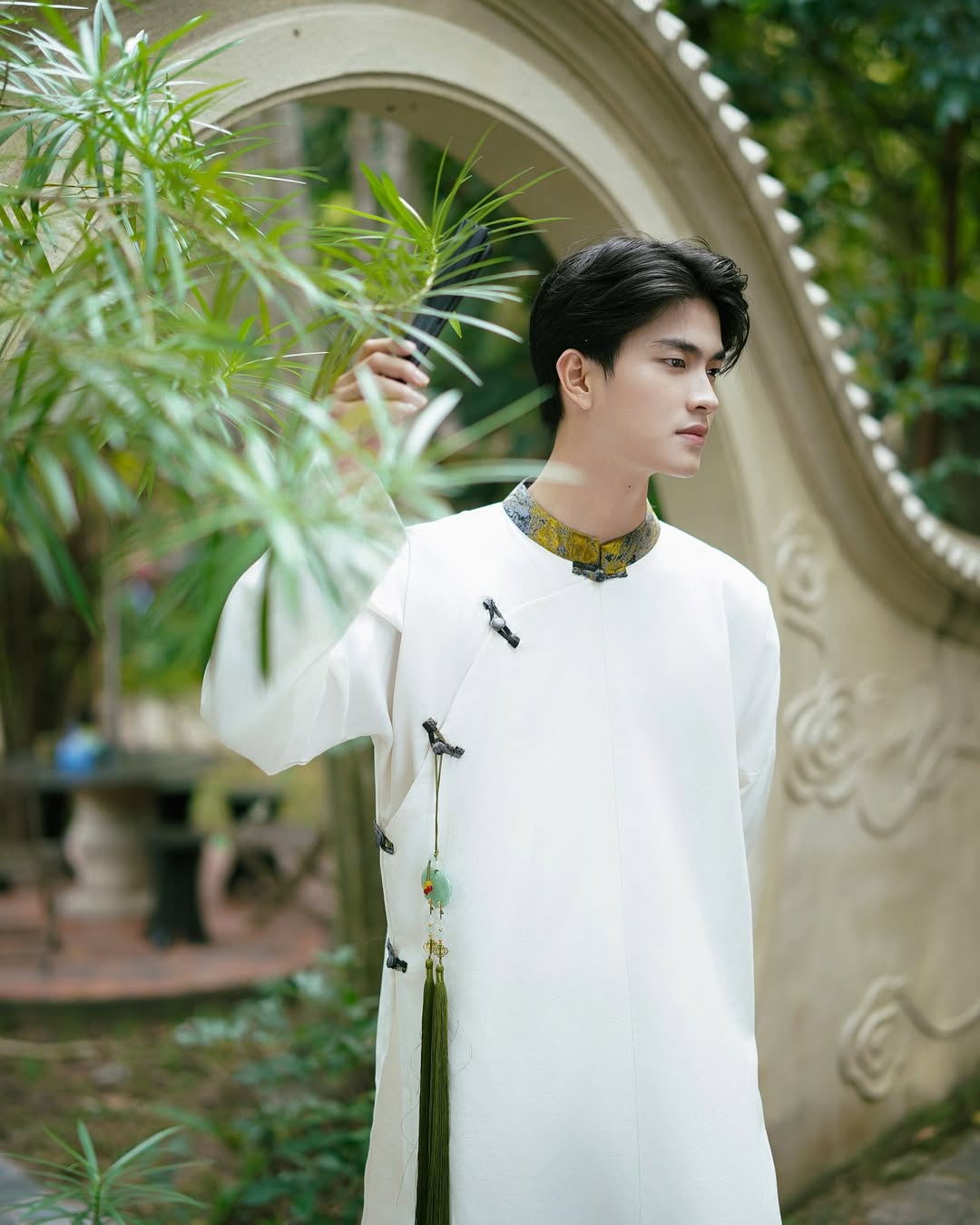 Áo Dài Gấm Họa Tiết (Pants & Pendants not Included)