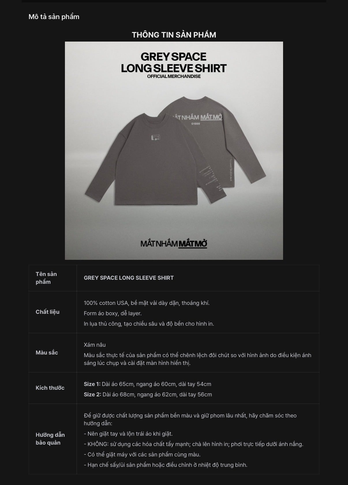 GREY SPACE LONG SLEEVE SHIRT: HIEUTHUHAI 1ST COLLECTOR