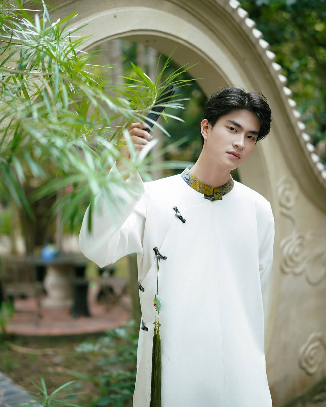 Áo Dài Gấm Họa Tiết (Pants & Pendants not Included)