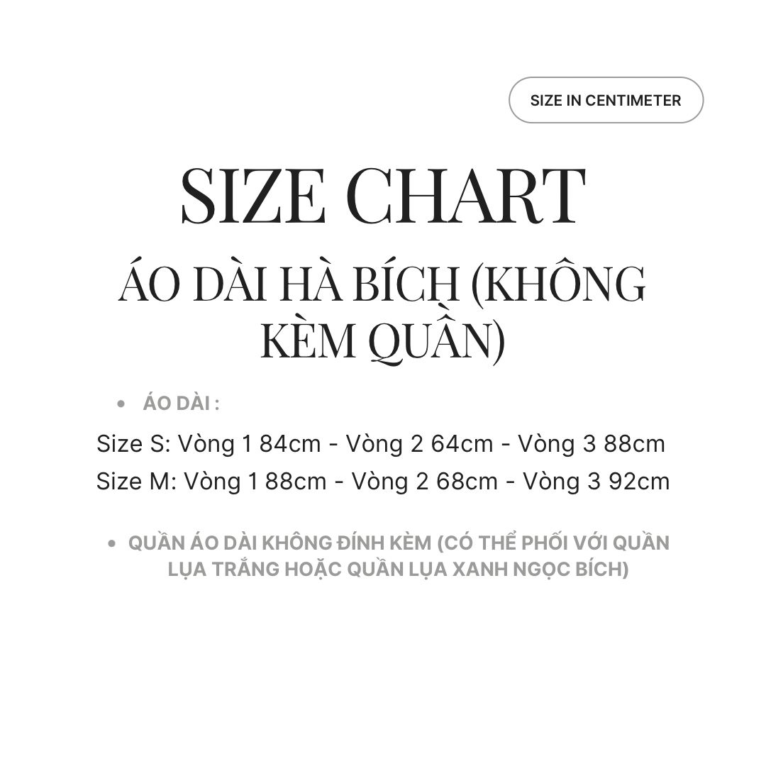 Áo Dài Hà Bích (Pants Sold Seperately)