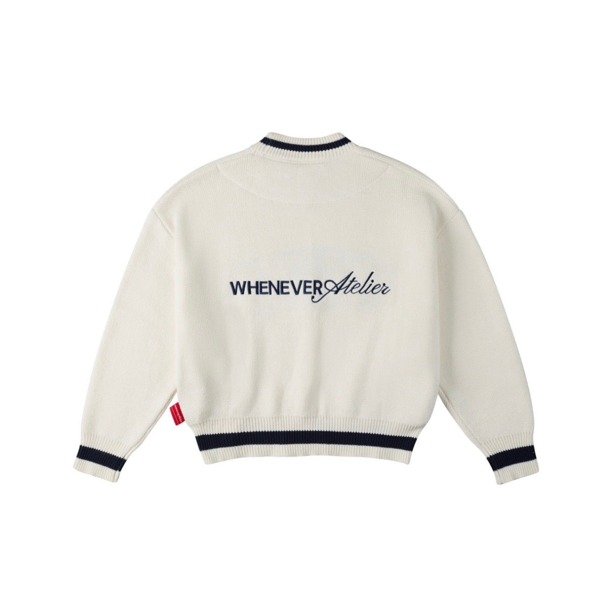 “WHENEVER” BASIC LOGO KNIT HOODIE