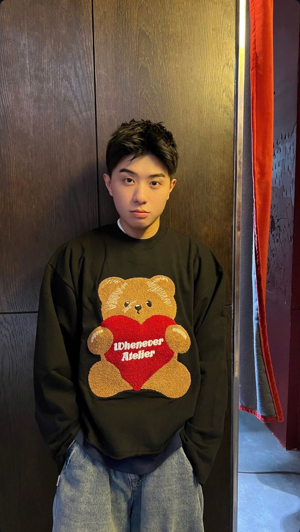 “WHENEVER” BEAR LONG SLEEVES T-SHIRT