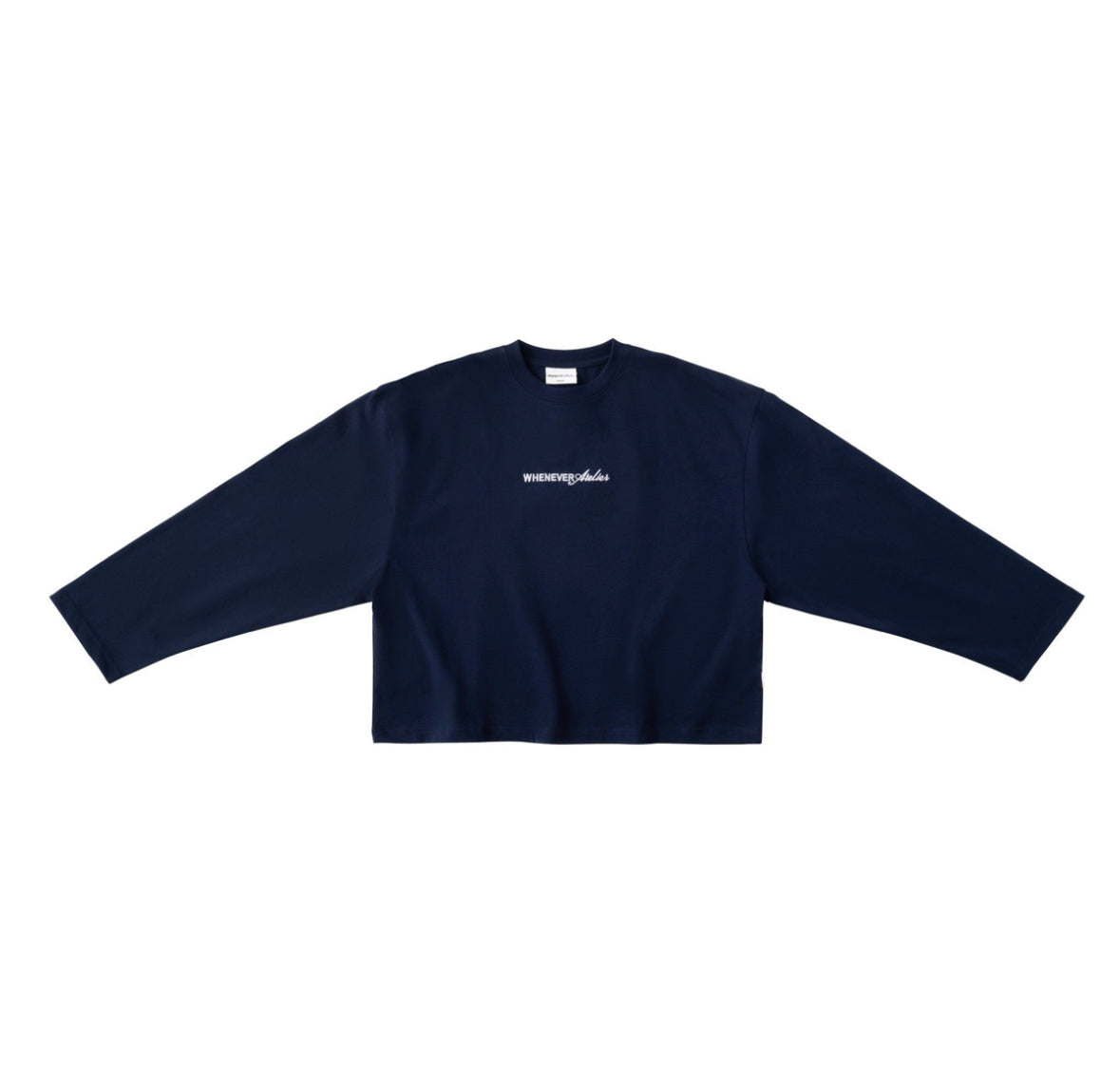 “WHENEVER” SS25 EMBROIDERED LOGO LONG SLEEVES T-SHIRT