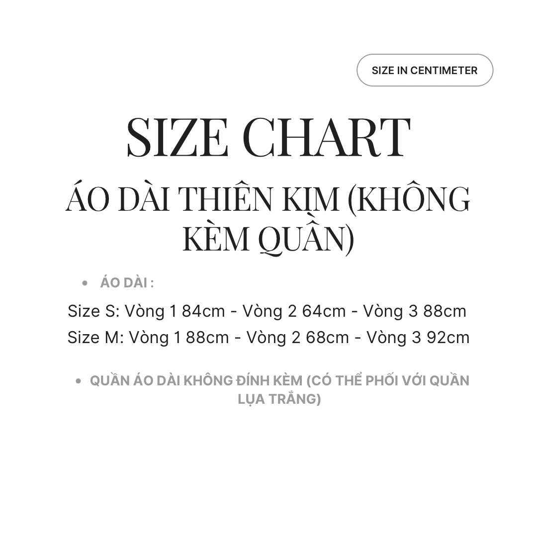 Áo Dài Thiên Kim (Pants Not Included)