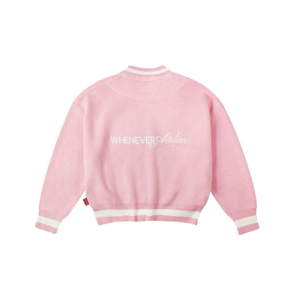 “WHENEVER” BASIC LOGO KNIT HOODIE