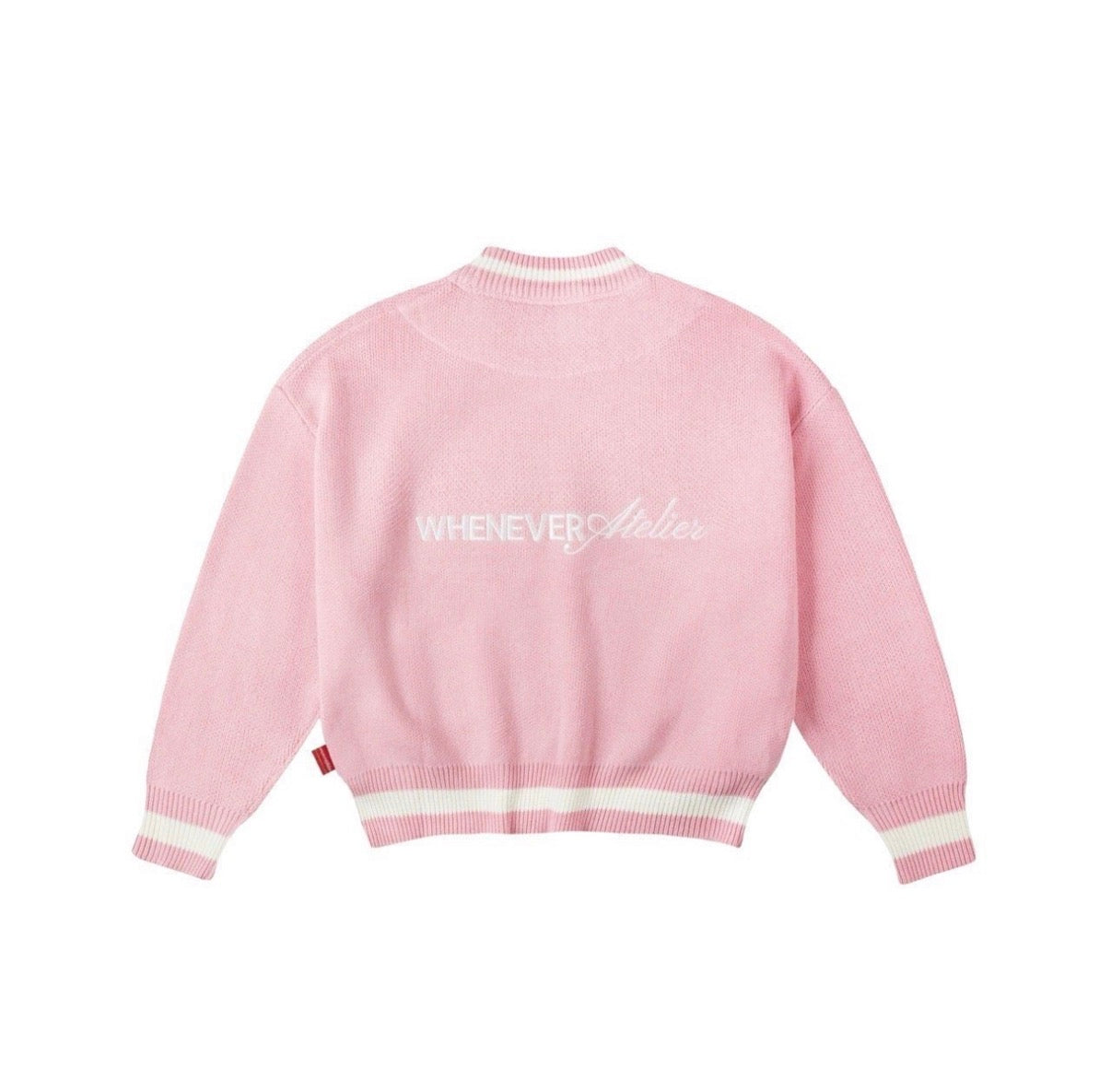 “WHENEVER” BASIC LOGO KNIT HOODIE