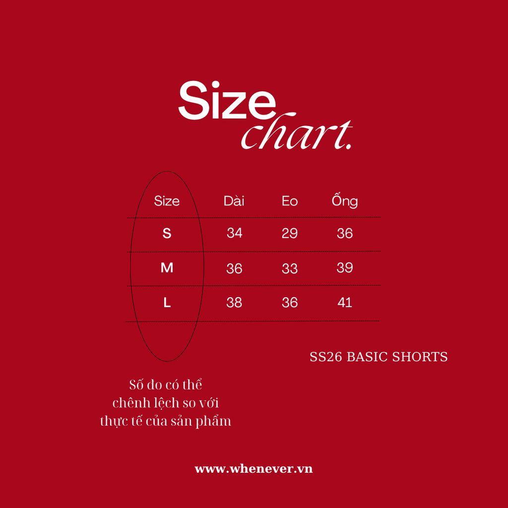 “WHENEVER” SS26 BASIC SHORTS