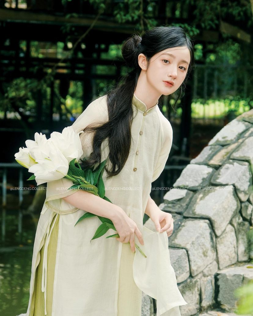 Set Áo Dài Bánh Nướng Lá Dứa
