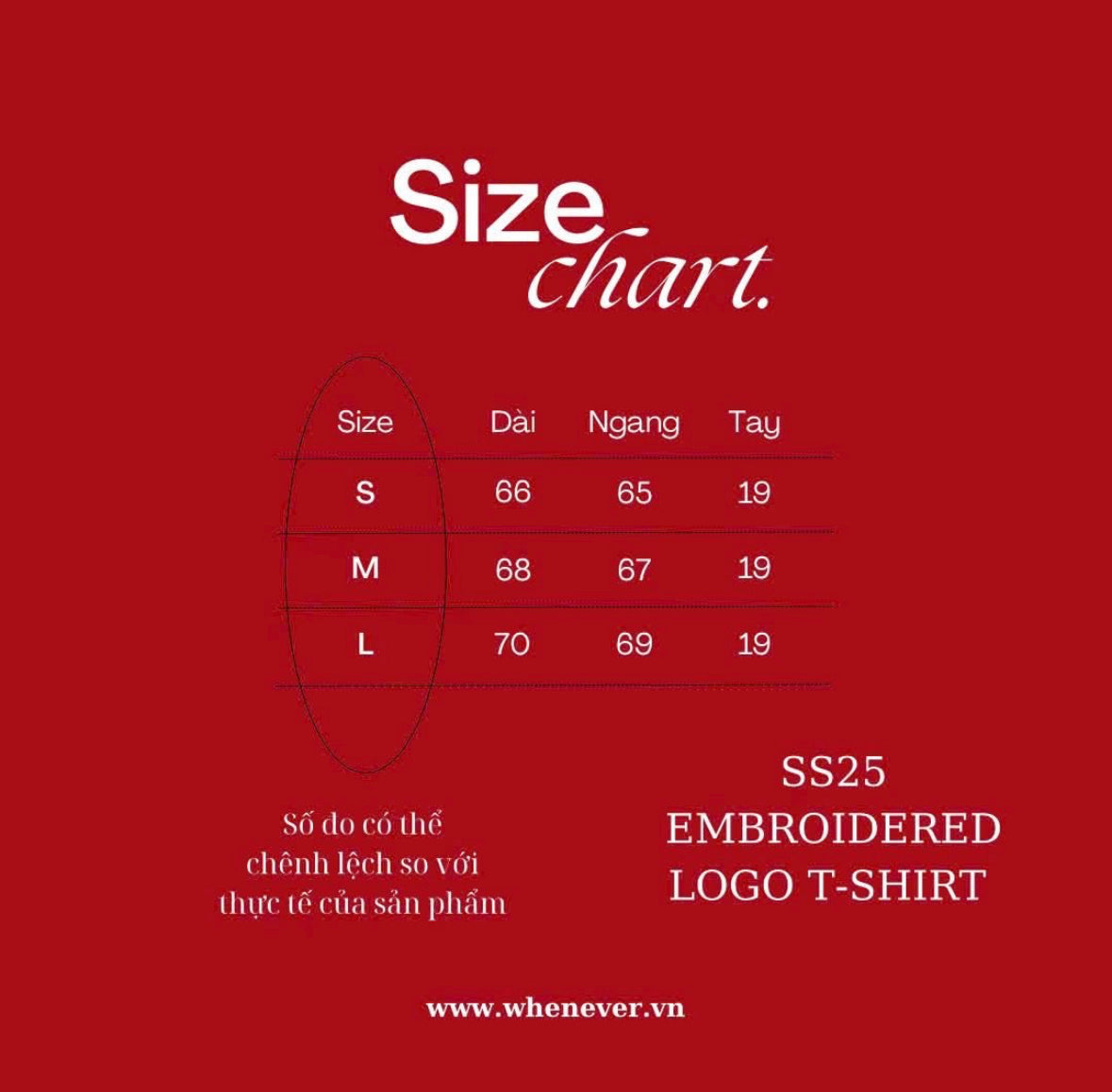 “WHENEVER” SS25 EMBROIDERED LOGO T-SHIRT
