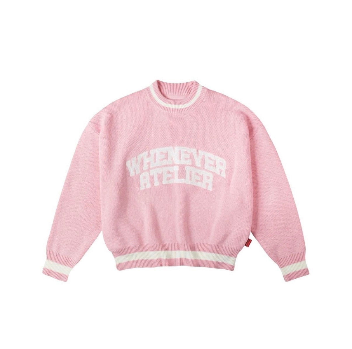 “WHENEVER” BASIC LOGO KNIT HOODIE