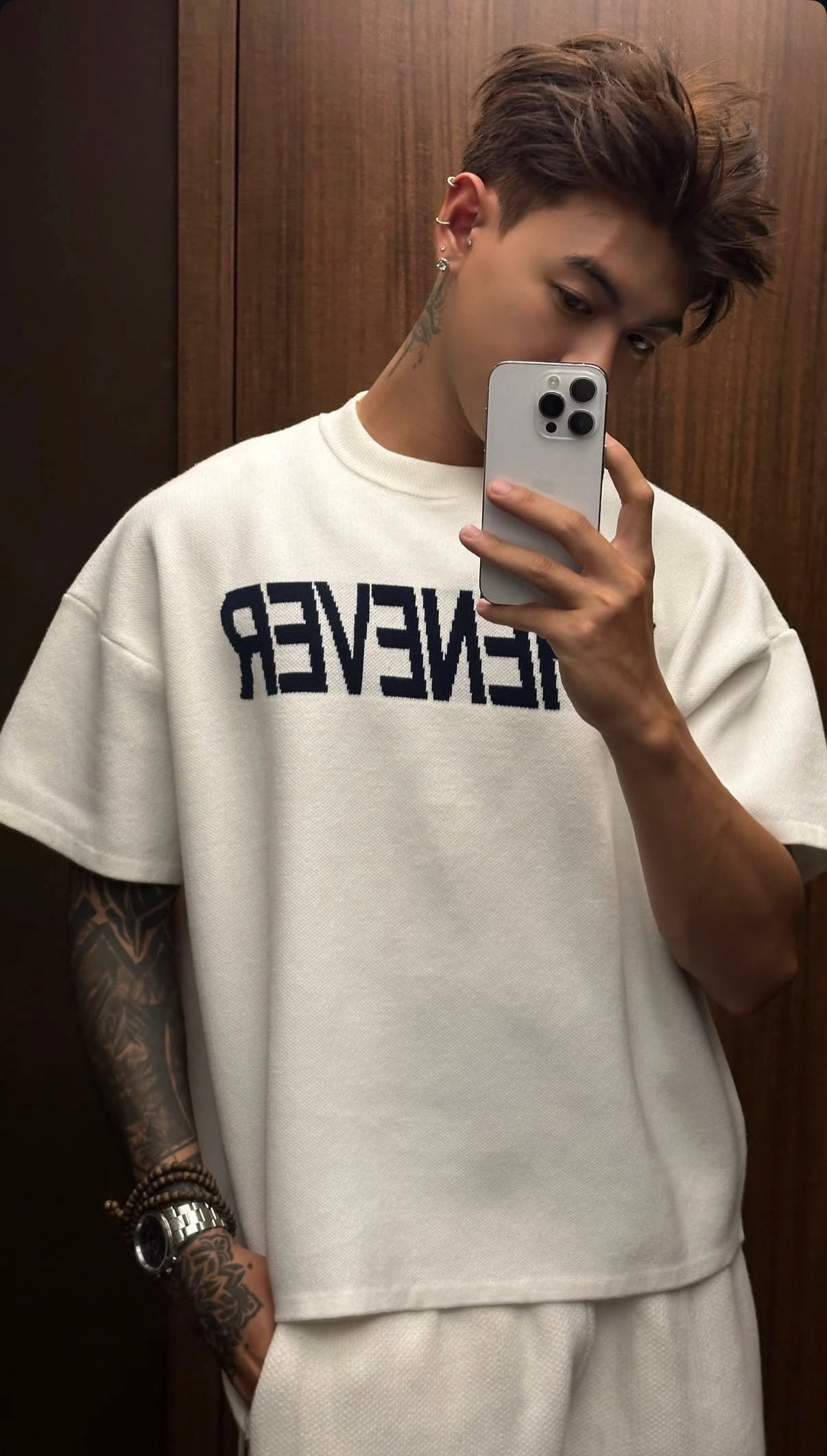 “ WHENEVER “ SIGNATURE KNIT T - SHIRT