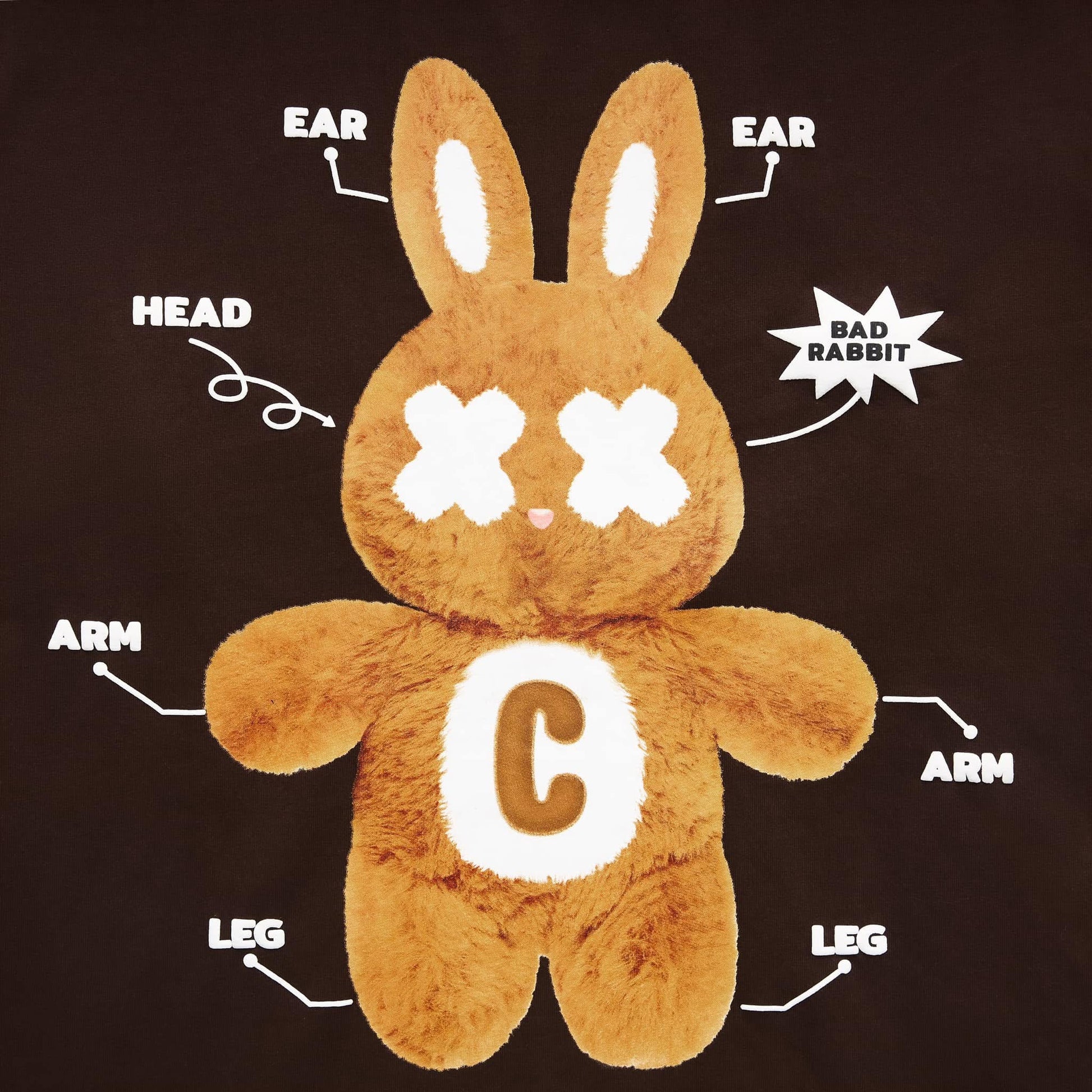 SINGLE RABBIT TEE - BROWN