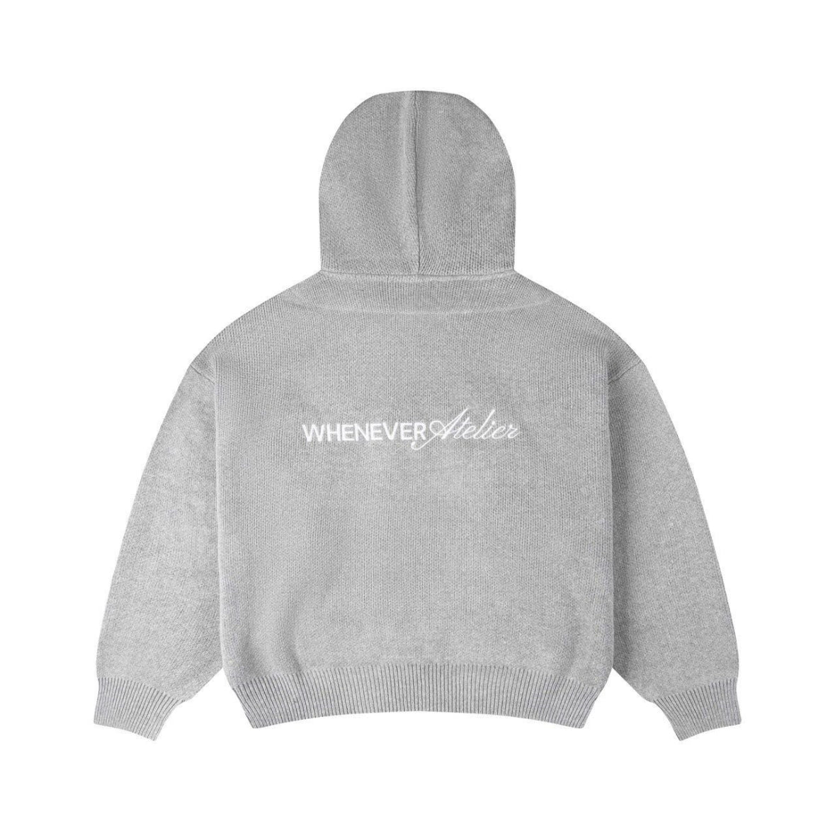 "WHENEVER" BASIC LOGO KNIT HOODIE
