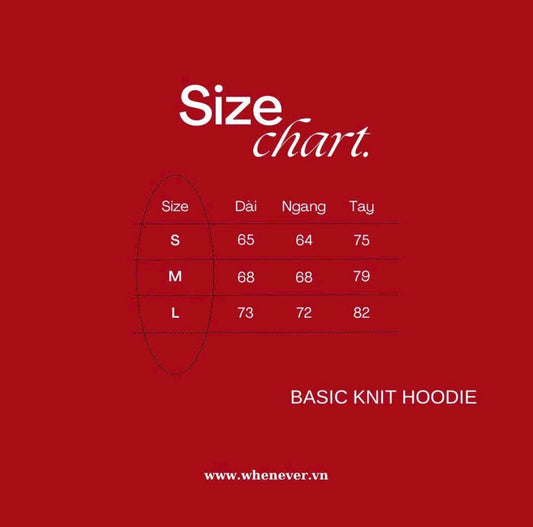 "WHENEVER" BASIC LOGO KNIT HOODIE