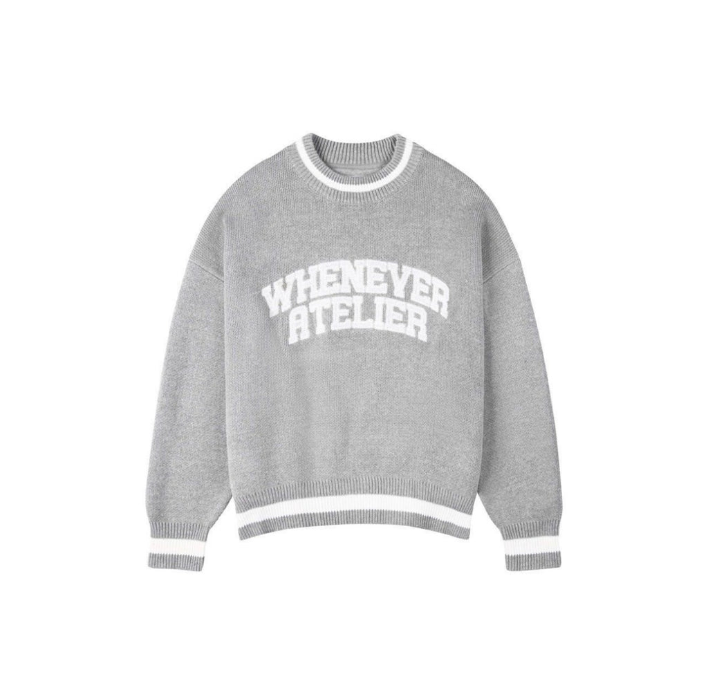 "Whenever" Basic Logo Knit Sweater