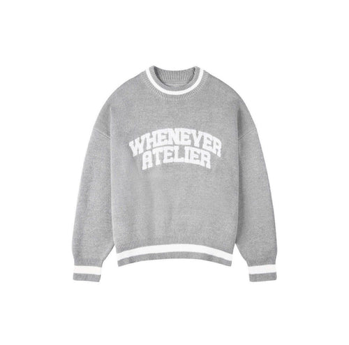 "Whenever" Basic Logo Knit Sweater