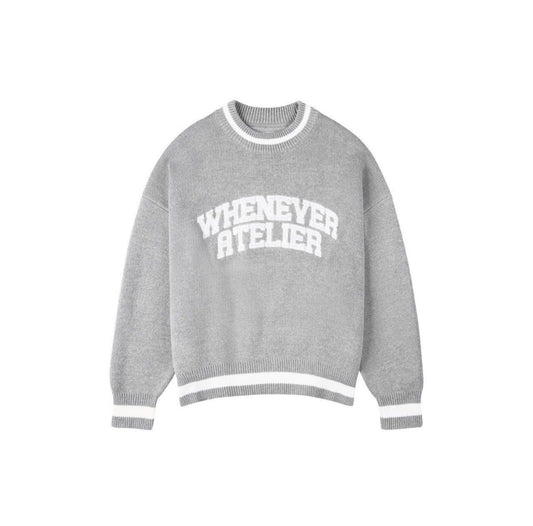 “WHENEVER” BASIC LOGO KNIT SWEATER