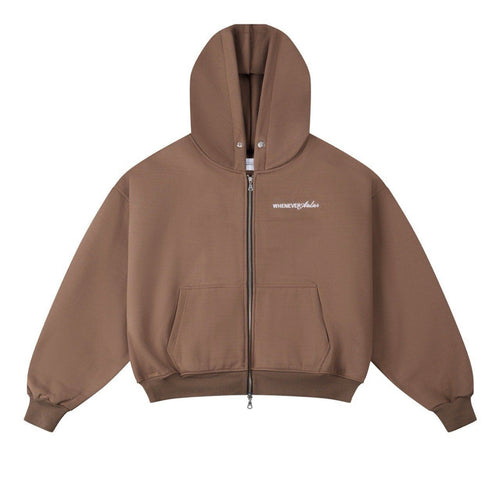 "Whenever" Cinnamon Zip-Up Hoodie Ver 2