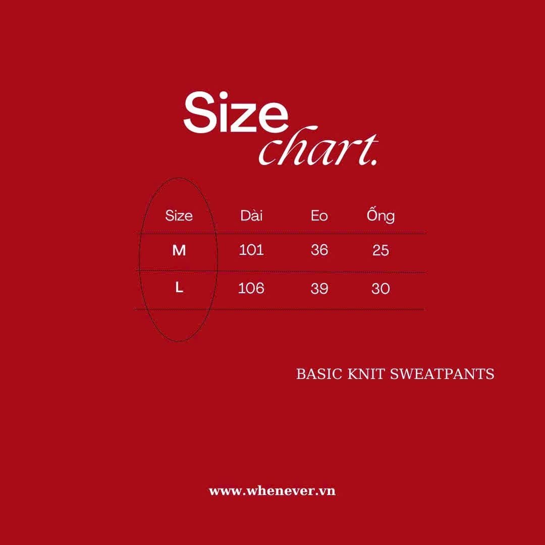 “WHENEVER” BASIC LOGO KNIT PANTS