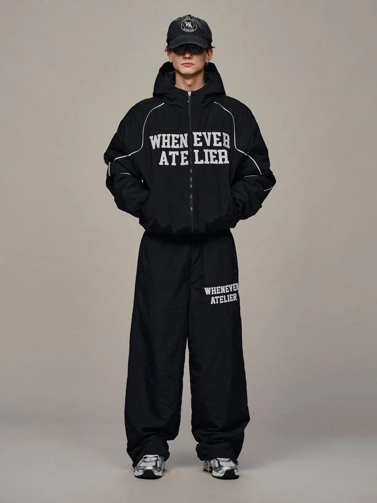 ''WHENEVER'' EMBROIDERED NYLON JACKET
