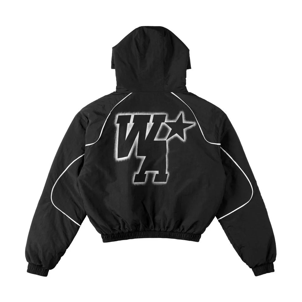 ''WHENEVER'' EMBROIDERED NYLON JACKET
