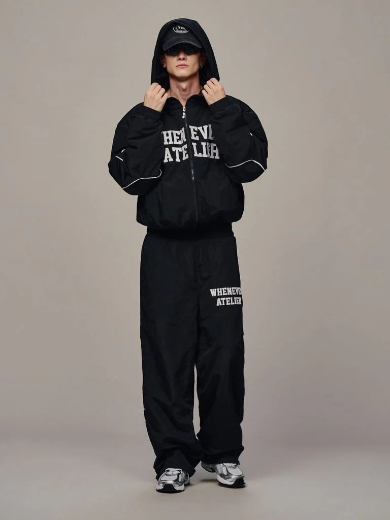 ''WHENEVER'' EMBROIDERED NYLON JACKET