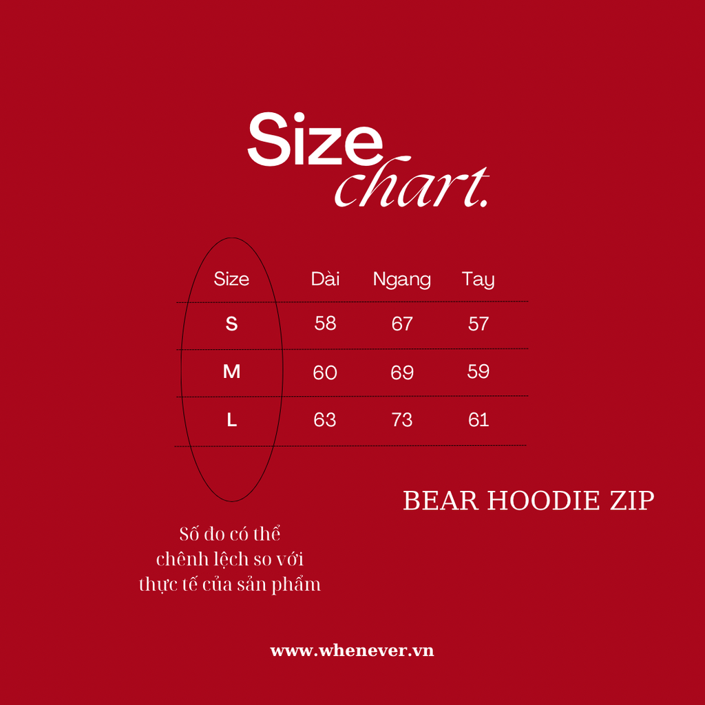 “WHENEVER” BEAR HOODIE ZIP