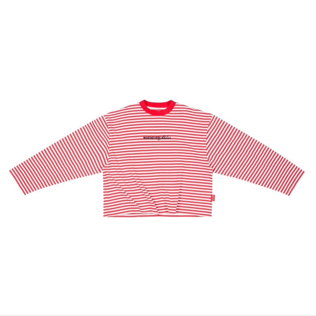 “WHENEVER” STRIPED LONG SLEEVE T-SHIRT VER2