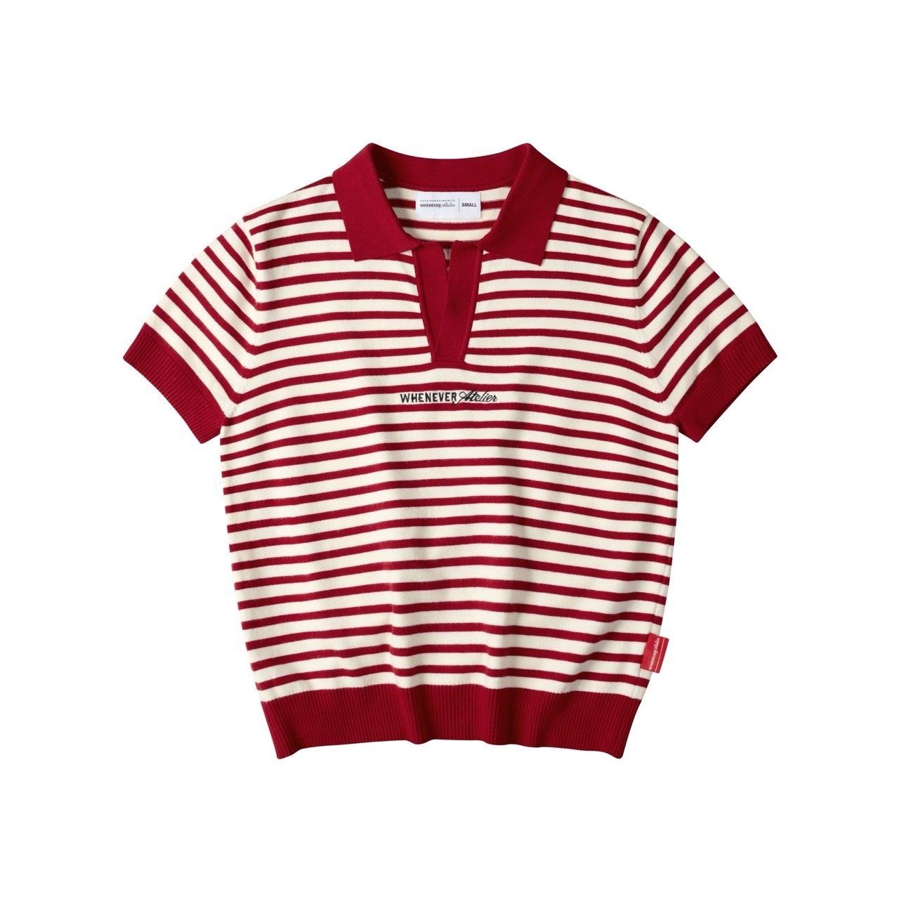 “WHENEVER” STRIPED POLO SHIRT