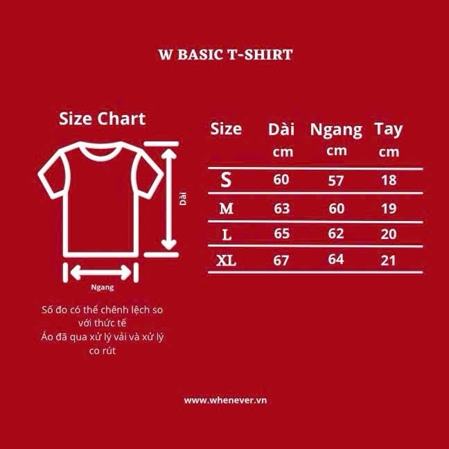“WHENEVER” W BASIC T-SHIRT