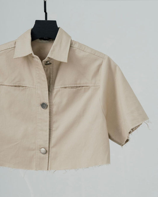 Khaki crop shirt jacket - Gòn.